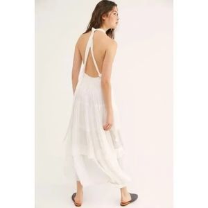NWT FREE PEOPLE ENDLESS SUMMER Sz L FOREVER TIERED RUFFLE MAXI DRESS IN IVORY